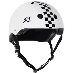 S-One Mega Lifer Helmet White With Checker