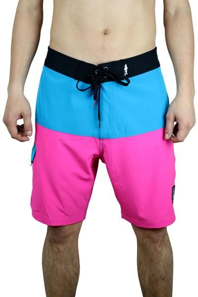 MAUI Neon Aloha Board Shorts Blue